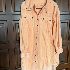We The Free Soft Peach Corduroy Jacket Dress